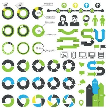 Set of infographic elements, icons and statistics data 스톡 일러스트