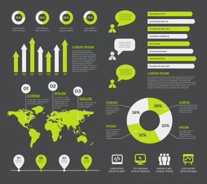 Set of infographic elements with icons Stockillustratie
