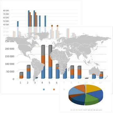 Set of Infographic Elements. World Map background 스톡 일러스트
