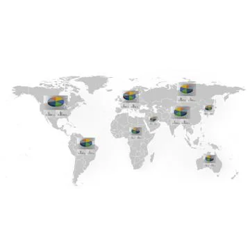 Set of Infographic Elements. World Map background 스톡 일러스트