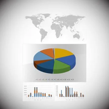 Set of Infographic Elements. World Map background 스톡 일러스트