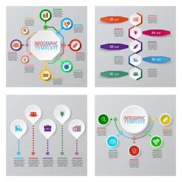 Set of Infographic illustration in vector. Stock Illustration