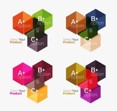 Set of infographic templates with text and options イラスト素材