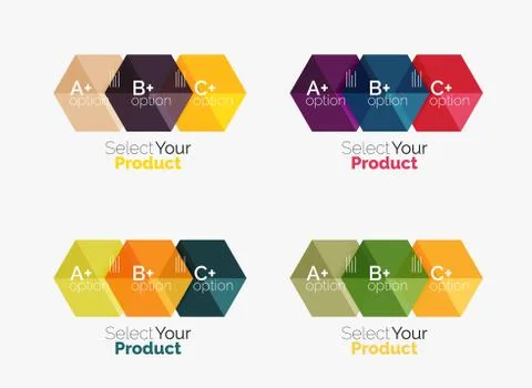 Set of infographic templates with text and options イラスト素材