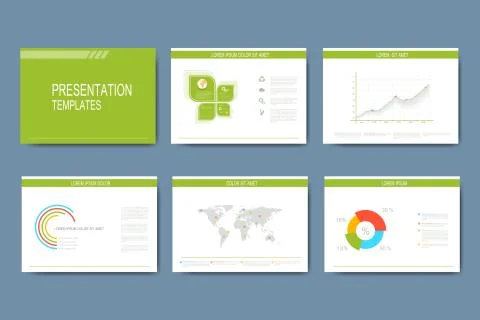 Set of infographic vector templates for presentation slides. Modern business Stock Illustration