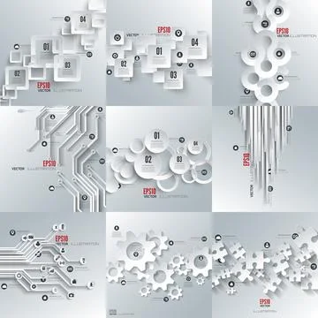 Set with infographics. Data and information visualization. Template. Illustrazione stock