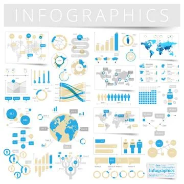 Set of infographics design elements Stock Illustration