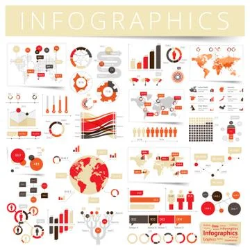 Set of infographics design elements Stock Illustration