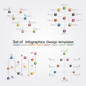 Set of infographics design templates. Vector illustration Stock Illustration