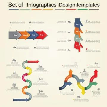 Set of infographics design templates. Vector illustration Stock Illustration
