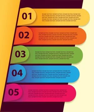 Set of infographics elements in the form of paper tape for various purposes.  Stock Illustration