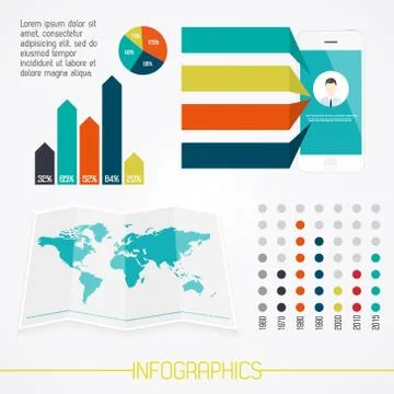 Set of infographics elements in modern flat business style. Stock-Illustration