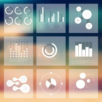 Set of infographics elements in modern flat business style. Stock Illustration