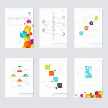Set of infographics elements in modern flat business style. Stock Illustration