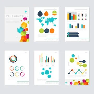 Set of infographics elements in modern flat business style. Illustrazione stock