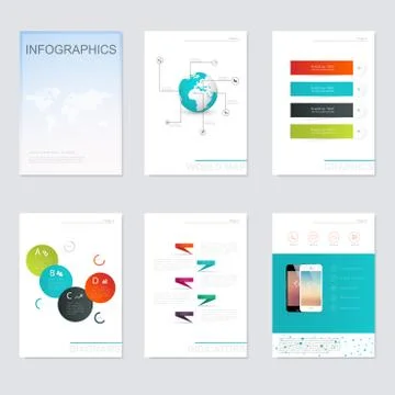 Set of infographics elements in modern flat business style. Stock Illustration