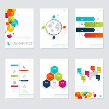 Set of infographics elements in modern flat business style. Illustrazione stock