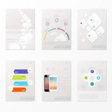Set of infographics elements in modern flat business style. Stock Illustration