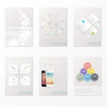 Set of infographics elements in modern flat business style. Stock Illustration