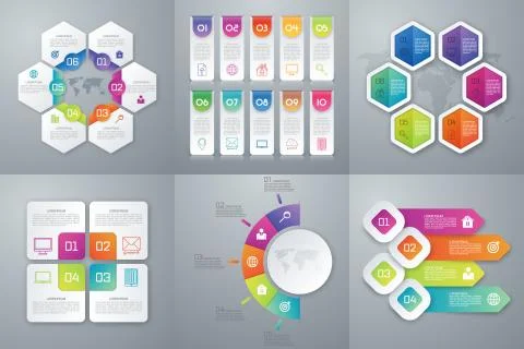 Set with infographics Illustrazione stock