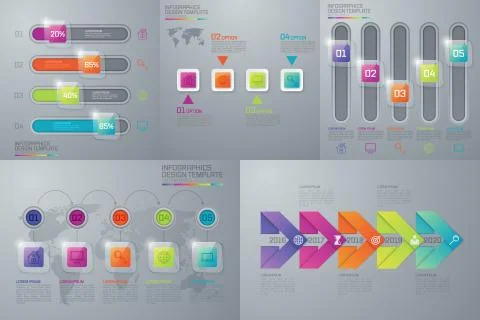 Set with infographics Illustrazione stock