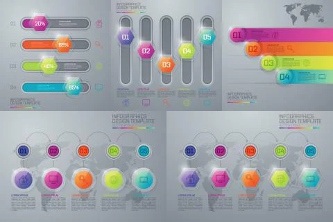 Set with infographics Stock Illustration