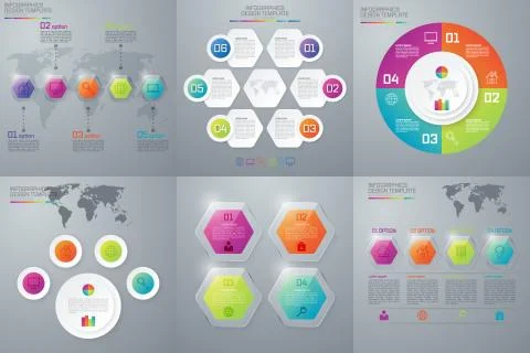Set with infographics Illustrazione stock