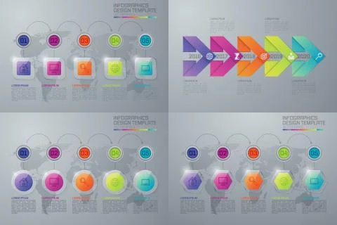 Set with infographics Stock Illustration
