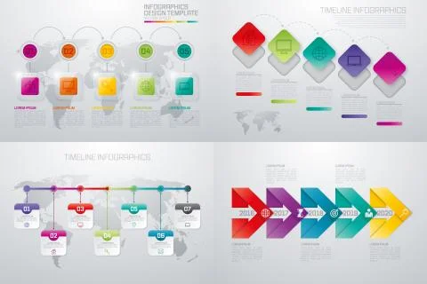 Set with infographics Stockillustratie
