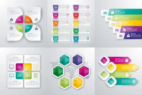 Set with infographics 스톡 일러스트