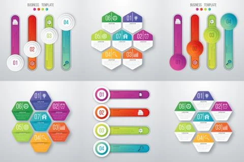 Set with infographics Illustrazione stock