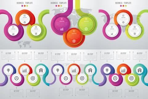 Set with infographics 스톡 일러스트