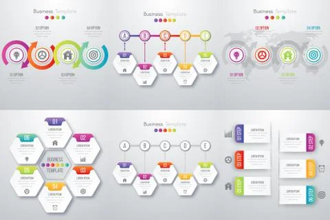Set with infographics Illustrazione stock