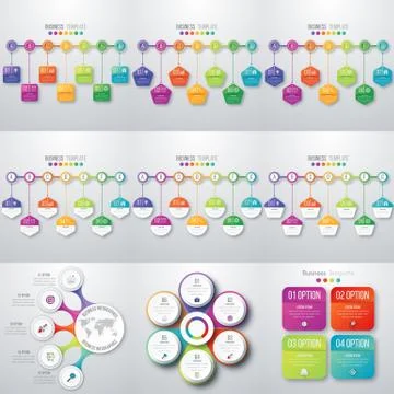 Set with infographics Illustrazione stock