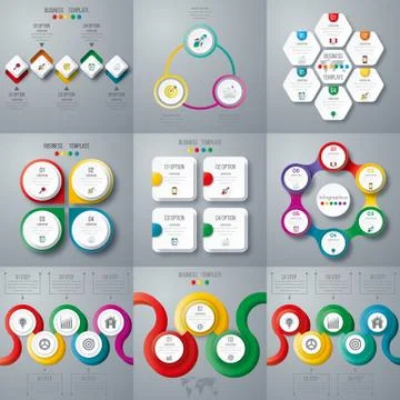 Set with infographics 스톡 일러스트
