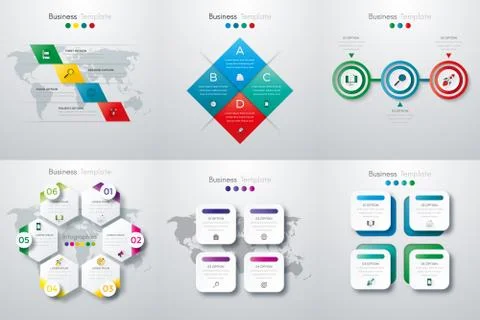 Set with infographics Illustrazione stock