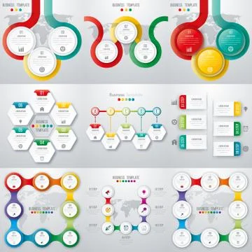 Set with infographics Illustrazione stock