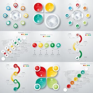 Set with infographics 스톡 일러스트