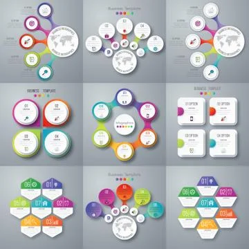 Set with infographics Illustrazione stock