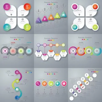 Set with infographics 스톡 일러스트