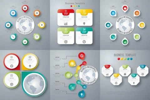 Set with infographics Illustrazione stock