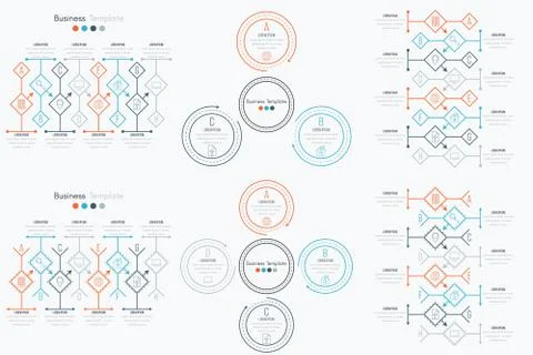 Set with infographics Illustrazione stock