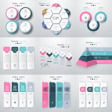 Set with infographics Stock Illustration