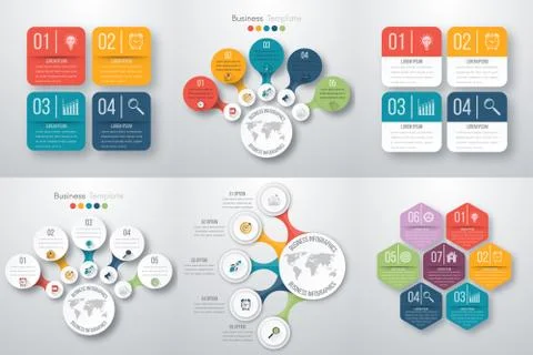 Set with infographics Illustrazione stock