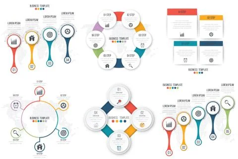 Set with infographics Illustrazione stock