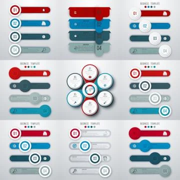 Set with infographics Illustrazione stock