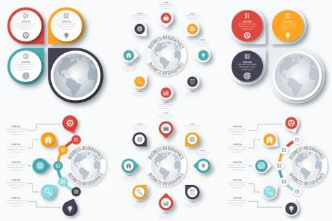 Set with infographics Illustrazione stock