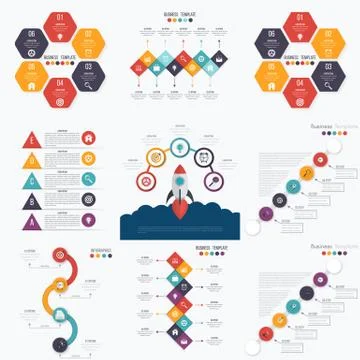 Set with infographics Stock Illustration