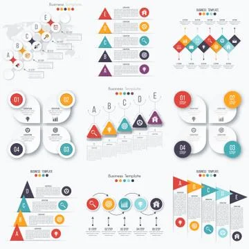 Set with infographics Illustrazione stock