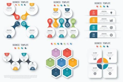 Set with infographics 스톡 일러스트